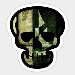 Skull Figure with Abstract Texture (earthside) Sticker